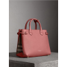 Burberry The Medium Banner in Leather and House Check mauve Pink