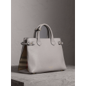 Burberry The Medium Banner in Leather and House Check Light Grey Burberry - 1