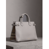 Burberry The Medium Banner in Leather and House Check Light Grey