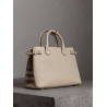Burberry The Medium Banner in Leather and House Check LimeStone