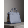 Burberry The Medium Banner in Leather and House Check Slate Blue