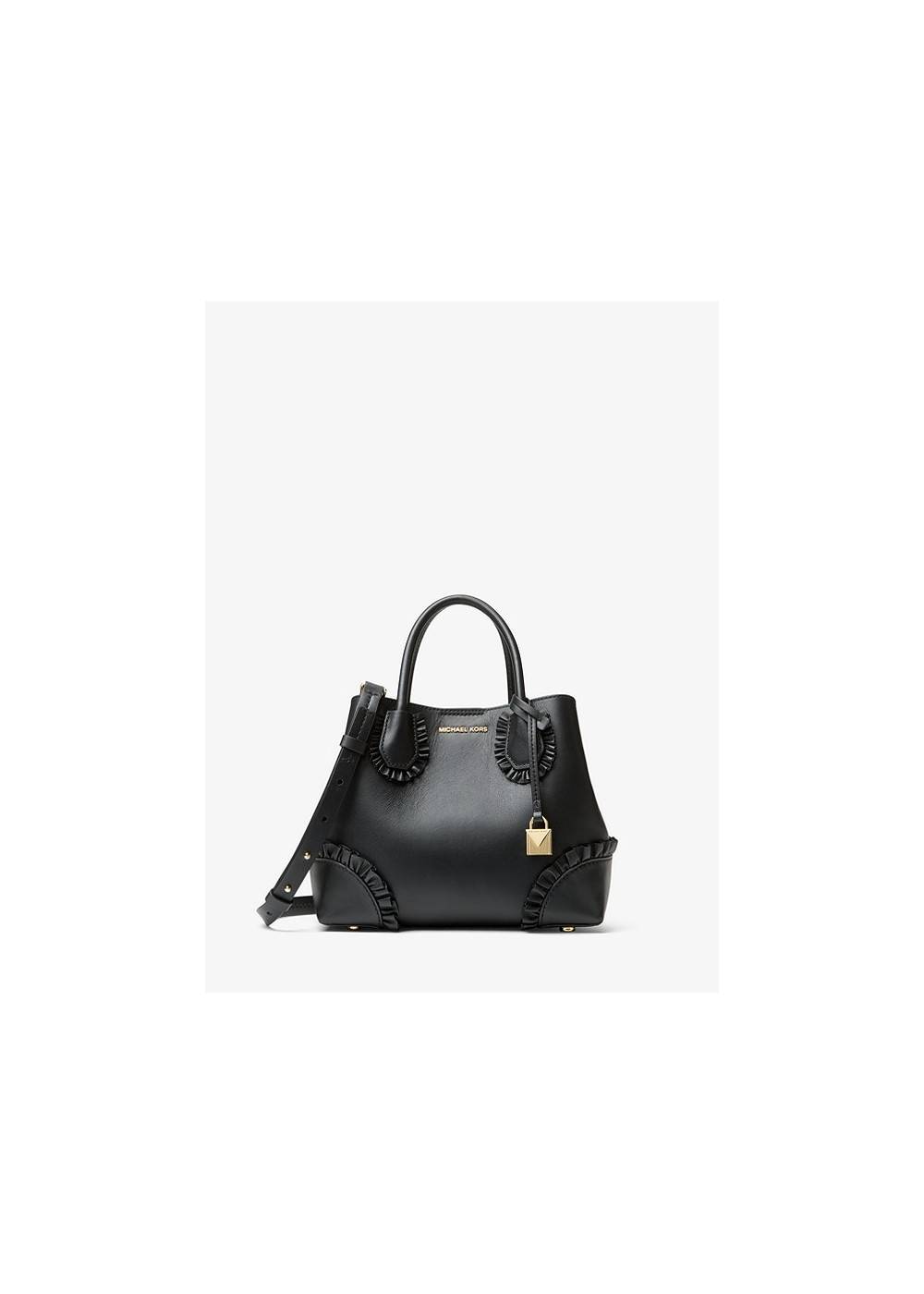 mercer gallery small ruffled leather satchel