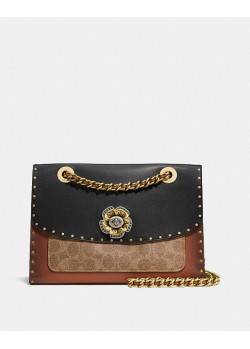 Coach Parker With Border Rivets And Snakeskin Detail BEECHWOOD MULTI/BLACK COPPER Coach - 3