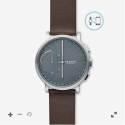 Hybrid Smartwatch - Hagen Dark Brown Leather  - 1