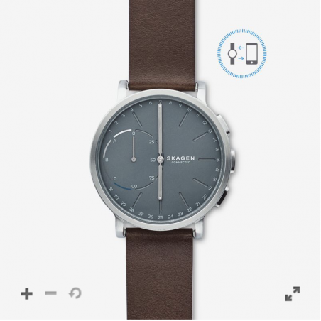 Hybrid Smartwatch - Hagen Dark Brown Leather  - 1