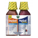 Vicks NyQuil and DayQuil SEVERE Cough Cold and Flu Relief Liquid, 12 Fl Oz, pack of 2  - 1