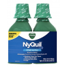 Vick NyQuil Cough Cold and Flu Nighttime Relief, Original Liquid, 2x12 Fl Oz