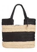 Giani Bernini natural straw handbag tote brown faux leather satchel Msrp $139  - 3