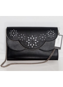 Nine West $69 NWT Ailey Clutch Bag Black White Shoulder Bag Chain Strap  - 2