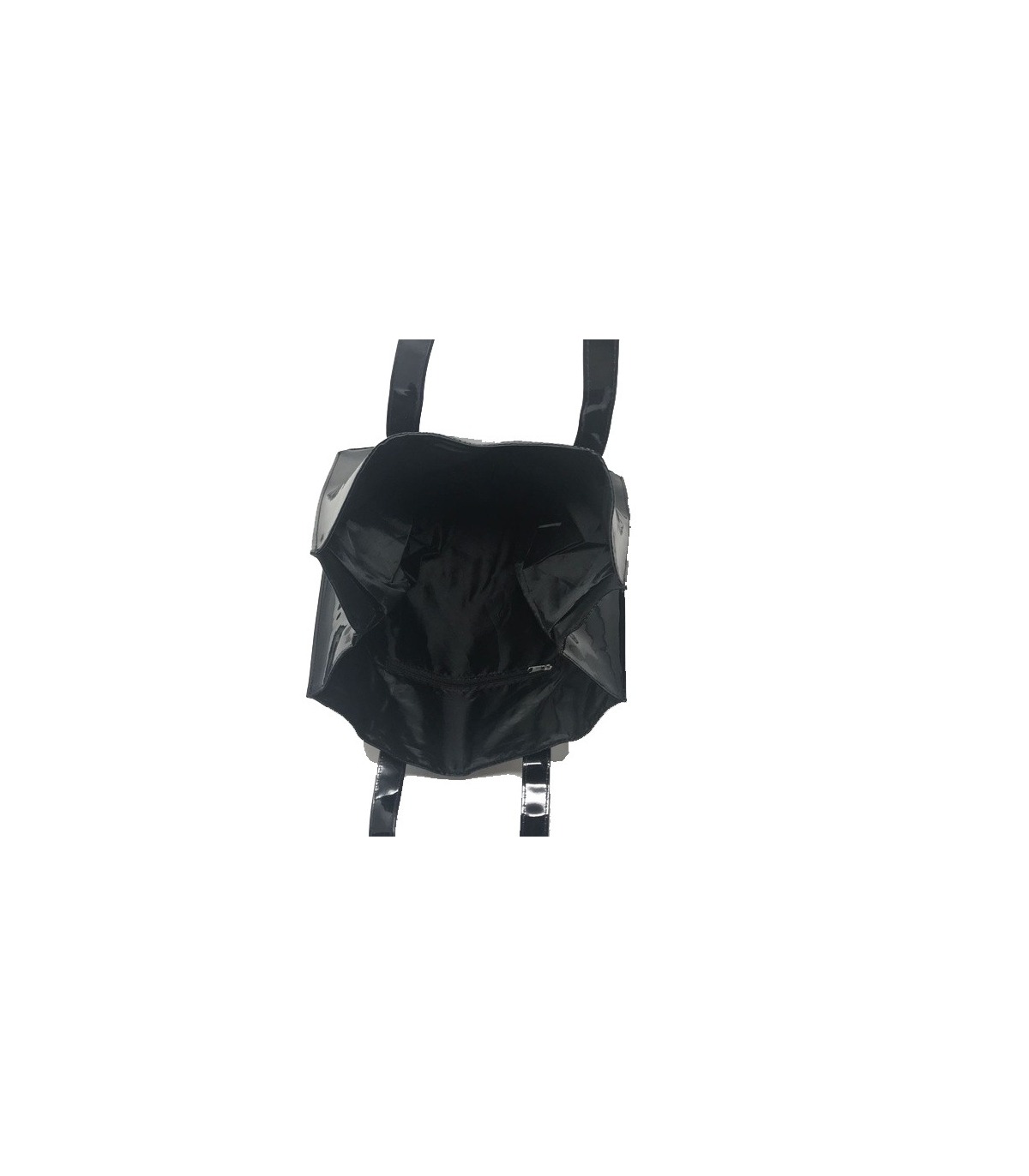 Twelve NYC $35 Black & Fuchsia Patent Leather Tote Handbag Purse Bag