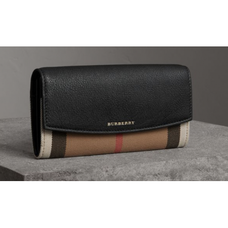 Burberry House Check And Leather Continental Wallet Burberry - 1