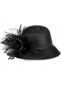 August Hats Orchid Cloche Hat Black ONE SIZE  - 1