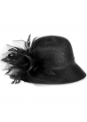 August Hats Orchid Cloche Hat Black ONE SIZE