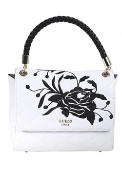 Guess Women's Heather Embroidered White/Multi Flap Satchel Handbag Guess - 1