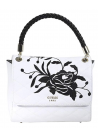 Guess Women's Heather Embroidered White/Multi Flap Satchel Handbag