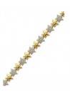PRIME ART & JEWEL Diamond Accent Star Link Bracelet in Silver-Plated 18K