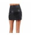 True Religion Faux Vegan Leather Mini Skirt Efob Oxidized Black L  - 3