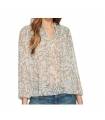 Lucky Brand Womens Beaded Floral Peasant Top Large