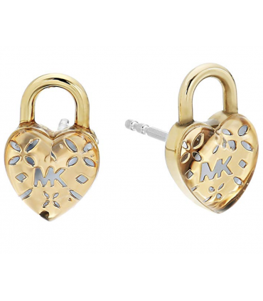 Michael Kors Womens Love Logo Heart Lock Stud Earrings Michael Kors - 1