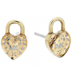 Michael Kors Womens Love Logo Heart Lock Stud Earrings