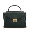 Michael Kors Whitney Medium Leather Satchel Bag Handbag Crossbody Green Gold