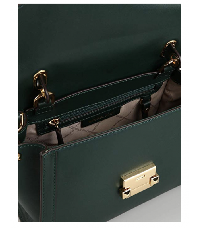 Michael Kors Whitney Medium Leather Satchel Bag Handbag Crossbody Green ...
