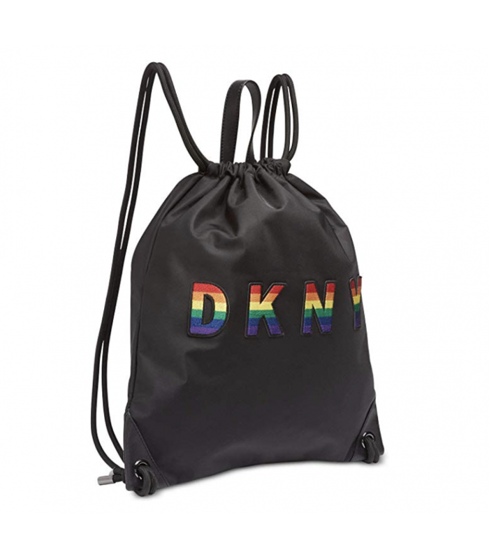 Dkny Black Pride Embossed Logo Drawstring Backpack
