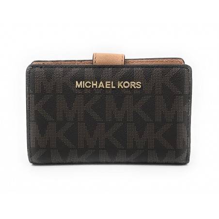 Michael Kors Jet Set Travel Bifold Zip Coin Wallet - Brown/Acorn Michael Kors - 1