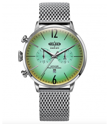 Welder Moody Stainless Steel Mesh Dual Time Watch with Date 45mm