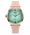 Welder Moody Pink Leather 3 Hand Rose Gold-Tone Watch with Date 38mm