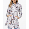 GUESS Floral-Print Belted Trench Coat