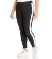 Black Michael Kors Plus Size Side-Stripe Pull-On Pants