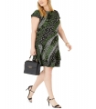 Michael Kors Plus Size Mixed-Print Ruffled Fit & Flare Dress