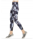 Ideology Womens Floral Print Fitness Athletic Leggings Blue M
