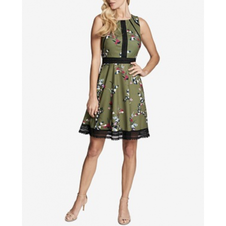 GUESS Floral-Print & Lace Fit & Flare Dress Guess - 1