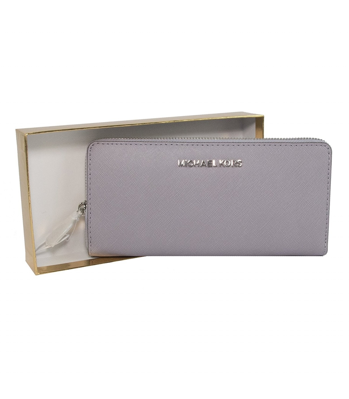Kors Lilac Leather Zip Around Travel Wallet
